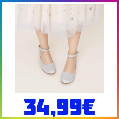 DREAM PAIRS Scarpe Tacco Zeppa Bambina Eleganti Tomaia glitterata, cinturino caviglia, soletta in lattice, suola TPR per matrimoni e feste