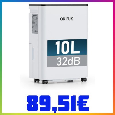OKYUK Deumidificatore Casa Muffa 10 L, deumidificatore bagno, deumidificatore casa 2.5L, 30 m²