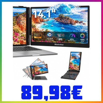 Blackview SCM5 Monitor portatile 14 pollici FHD IPS per laptop, USB-C 2026 [Classe di efficienza energetica A]
