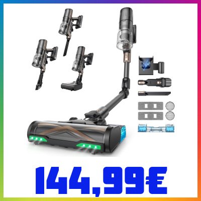 Proscenic P20+ Aspirapolvere Senza Fili Potente 680W/70 Min/70000Pa