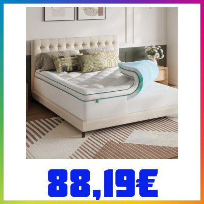 Novilla Double Topper 180 x 200 cm Memory Foam Gel 2-in-1 Separable