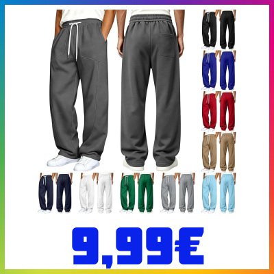 Pantaloni Tuta Uomo Baggy Larghi con Tasche Casual Sportivi Jogger