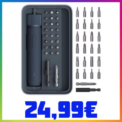 HOTO 25 Pezzi Cacciavite Elettrico, Set Avvitatore Elettrico Ricarica USB-C